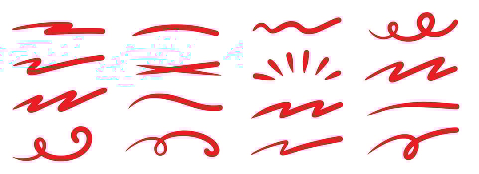 A set of red hand drawn letters vector