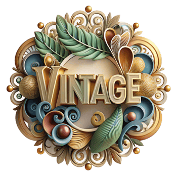 Vintage Floral Design Ornate 3D Lettering png