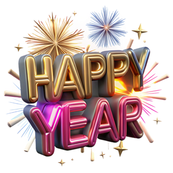extraordinary artistic Happy New Year Fireworks Celebration genuine png