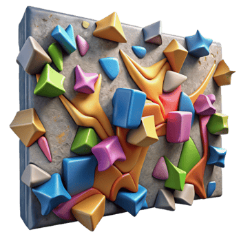 elegant classic Abstract 3D Colorful Geometric Shapes Wall Art detailed png