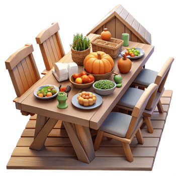 magnificent modern Rustic Harvest Table A Bountiful Feast 4K png
