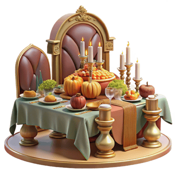 Elegant Autumn Harvest Table Setting png