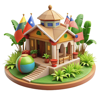 Tropical House 3D Model Island Vacation Home png