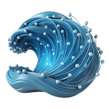 vibrant abstract Abstract Blue Wave with Embedded Spheres 3D Render exclusive png