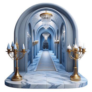 serene traditional Enchanted Winter Hallway Festive Elegance high resolution png