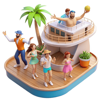 elegant modern Summer Yacht Party Tropical Fun on Deck high resolution png
