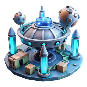 dramatic creative Futuristic Space Station Sci-Fi Cityscape Render professional png