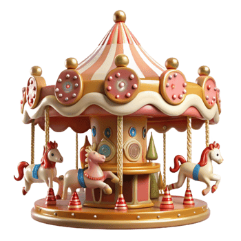 wonderful minimalist Whimsical Carousel Festive Fairytale Ride premium png