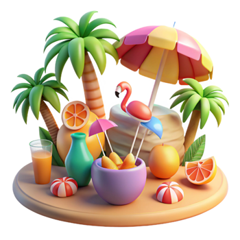 wonderful minimalist Tropical Getaway Summer Fun in Paradise original png