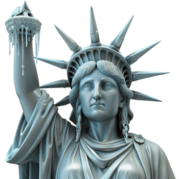 Frozen Lady Liberty A Symbol of Climate Change png