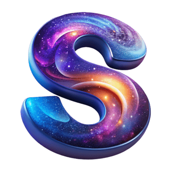 vibrant traditional Cosmic Letter S Galaxy Design detailed png