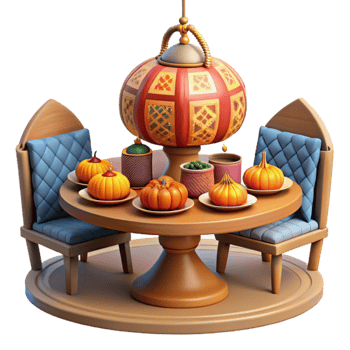 stunning vintage Cozy Autumn Table Setting with Pumpkins and Lantern high resolution png