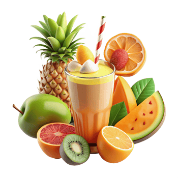 vibrant modern Tropical Fruit Smoothie Recipe Blend of Pineapple, Watermelon, More professional png