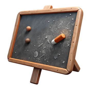 serene contemporary Chalkboard with Pills and Dust A Study of Loss 4K png