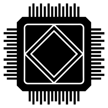 A geometric design features a symmetrical pattern reminiscent of a microchip, with lines extending outward like pins cutouts png