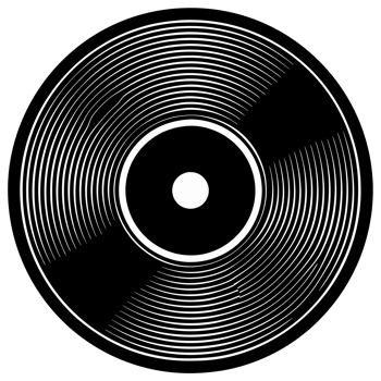 A black vinyl record is depicted with concentric grooves cutouts png