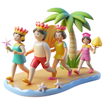 vibrant classic Kids' Tropical Island Parade Crowns, Fun, and Summer genuine png