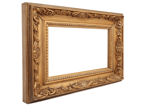 Ornate golden frame ready for a beautiful artwork png