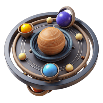 stunning creative Celestial Orbits A 3D Planetary Model premium png