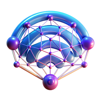 stunning contemporary Network Connectivity Abstract 3D Wireless Signal detailed png