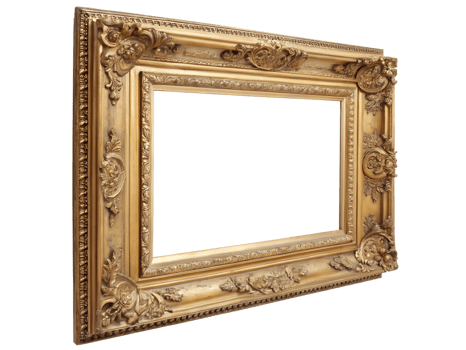 Intricate golden decorative frame png