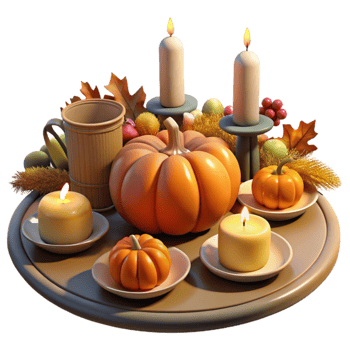 wonderful modern Autumn Harvest Candles, Pumpkins, and Fall Decor detailed png