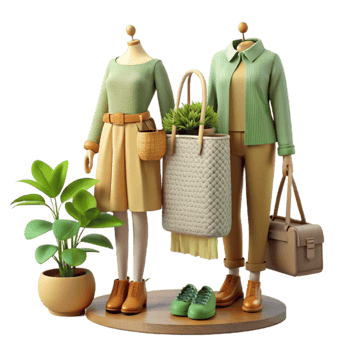 serene rustic Spring Fashion Outfit Ideas with Bags and Accessories professional png