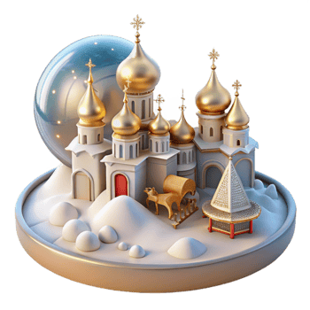 magnificent modern Winter Wonderland Golden Domes Snow high resolution png