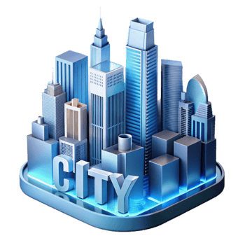 vibrant artistic Cityscape Urban Architecture, Skyline Design premium png