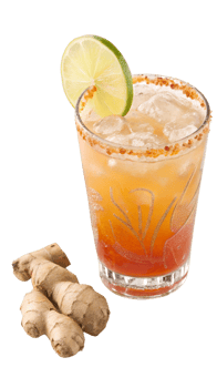 Refreshing ginger cocktail with lime twist png
