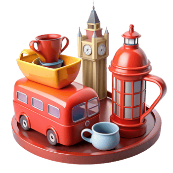 wonderful abstract Charming Cityscape Iconic Landmarks Tea Time exclusive png