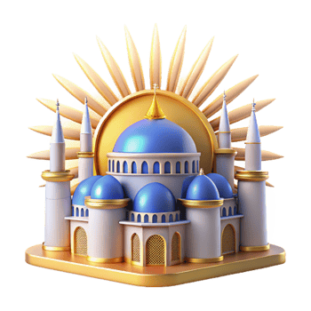 extraordinary creative Radiant Mosque 3D Render of Architectural Design genuine png