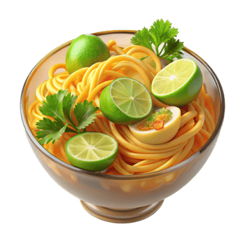 elegant creative Citrus Pasta Bowl with Herbs detailed png