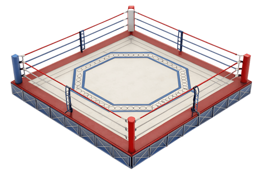 Boxing ring setup for a competition event png