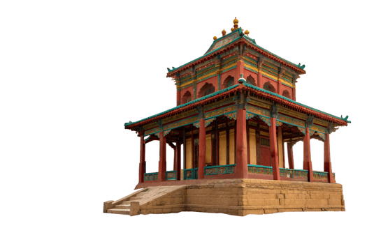 Intricate historic Asian structure png