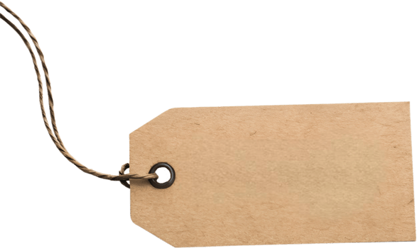 Craft paper tag for labeling gifts and packages png