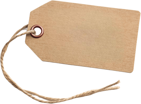 Simple brown tag with twine string for labeling png