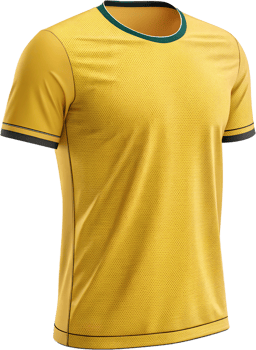 Bright yellow sports jersey for active wear png
