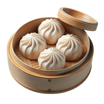 vibrant traditional Steamed Buns in Bamboo Steamer exclusive png