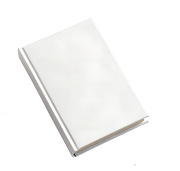 Blank hardcover book resting on a flat surface png