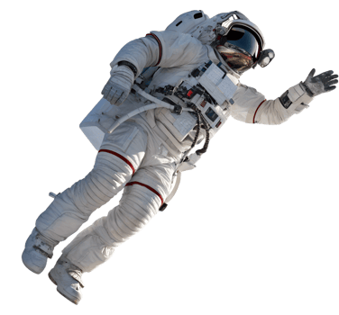 Astronaut floating in outer space during mission png