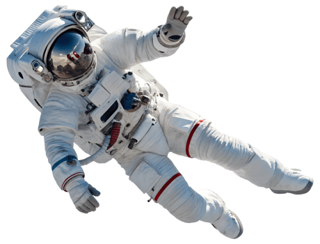 Astronaut performing a spacewalk in microgravity png