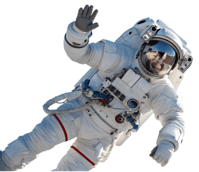Astronaut performing a spacewalk in low orbit png