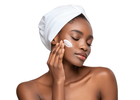 Caring for skin with a beauty treatment routine png