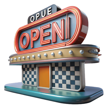 Retro Diner Open Sign 3D Model png