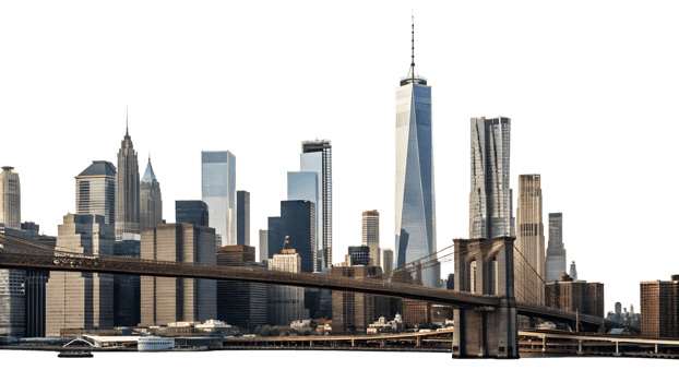 Clear Brooklyn Bridge NYC skyline png