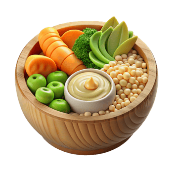 magnificent classic Healthy Veggie Bowl with Creamy Dip 4K png