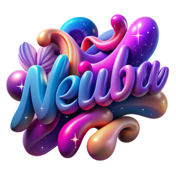 stunning artistic Cosmic 3D Text Art Abstract Design authentic png