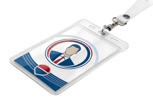 Identification badge for a corporate event display png