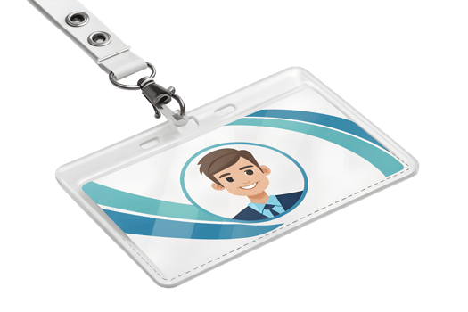Professional ID badge design with modern graphic png